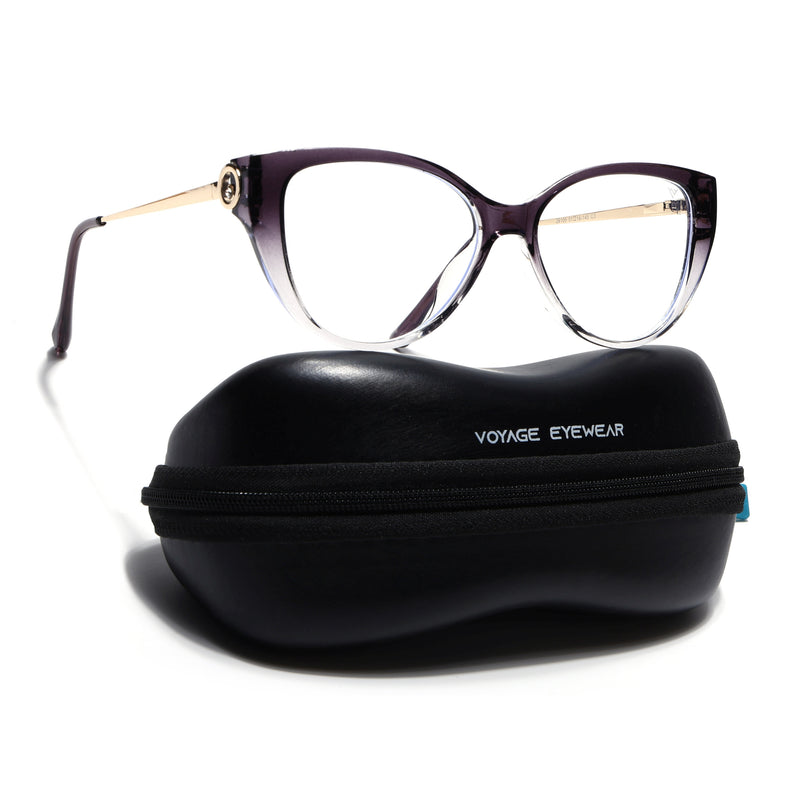 Voyage Purple & Clear Cateye Eyeglasses for Women (26105FMG9181)