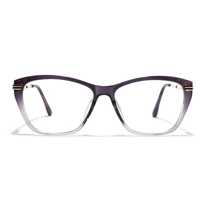 Voyage Glam Purple & Clear Cateye Eyeglasses for Women (26106FMG9176)