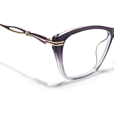 Voyage Glam Purple & Clear Cateye Eyeglasses for Women (26106FMG9176)
