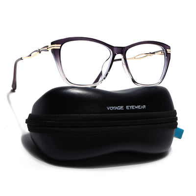 Voyage Glam Purple & Clear Cateye Eyeglasses for Women (26106FMG9176)