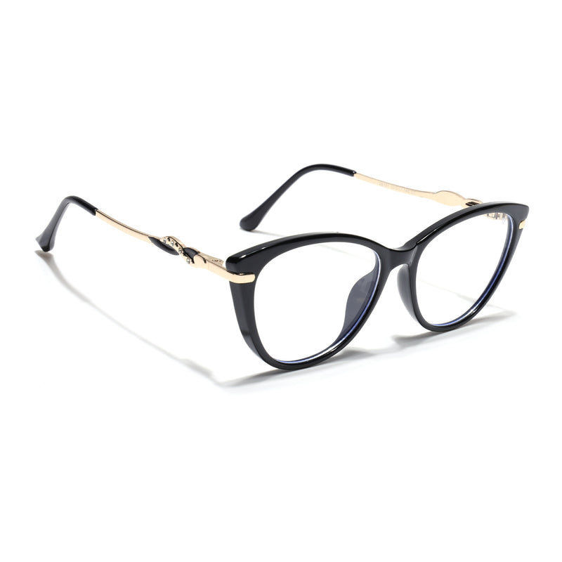 Voyage Glam Black Cateye Eyeglasses for Women (26107FMG9149)