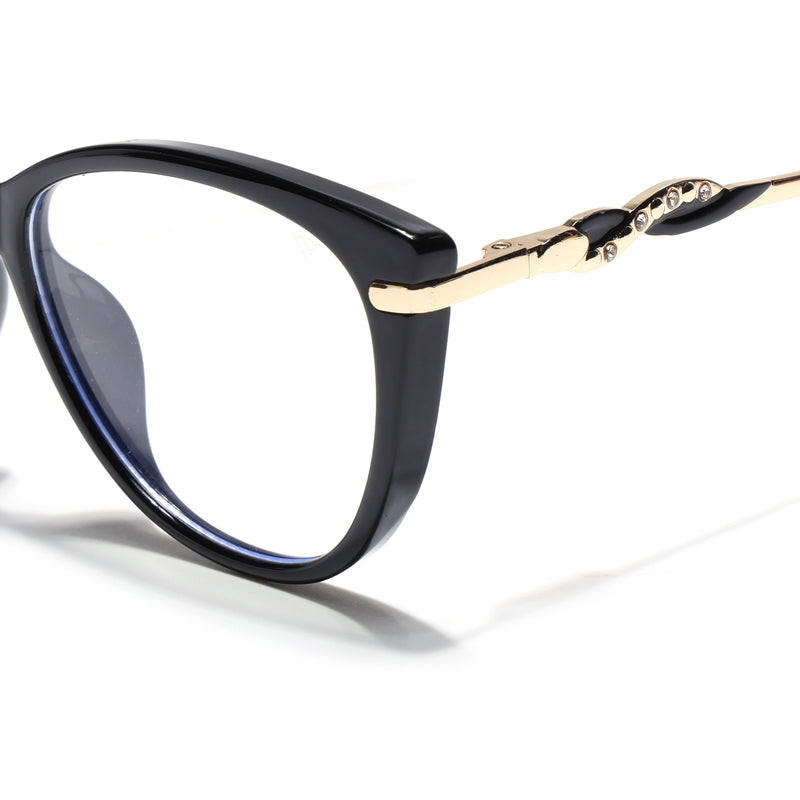 Voyage Glam Black Cateye Eyeglasses for Women (26107FMG9149)