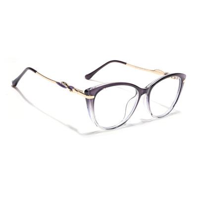 Voyage Glam Purple & Clear Cateye Eyeglasses for Women (26107FMG9150)