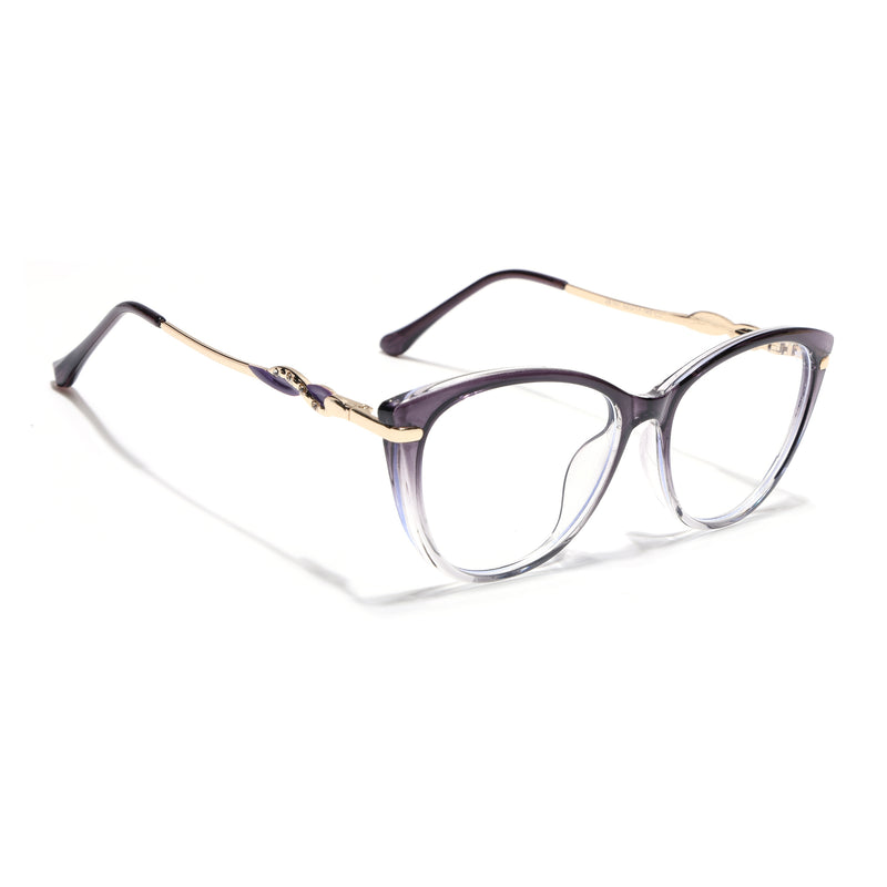 Voyage Glam Purple & Clear Cateye Eyeglasses for Women (26107FMG9150)