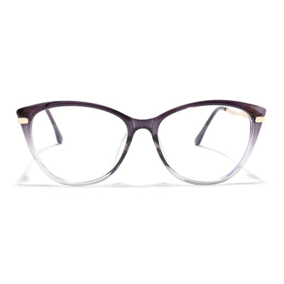 Voyage Glam Purple & Clear Cateye Eyeglasses for Women (26107FMG9150)