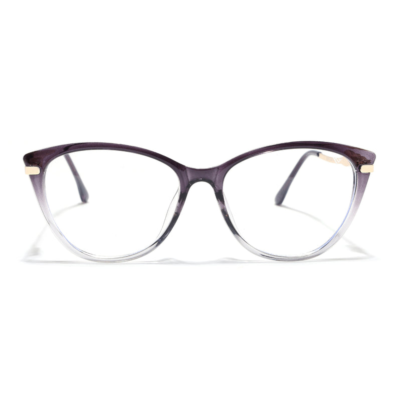 Voyage Glam Purple & Clear Cateye Eyeglasses for Women (26107FMG9150)