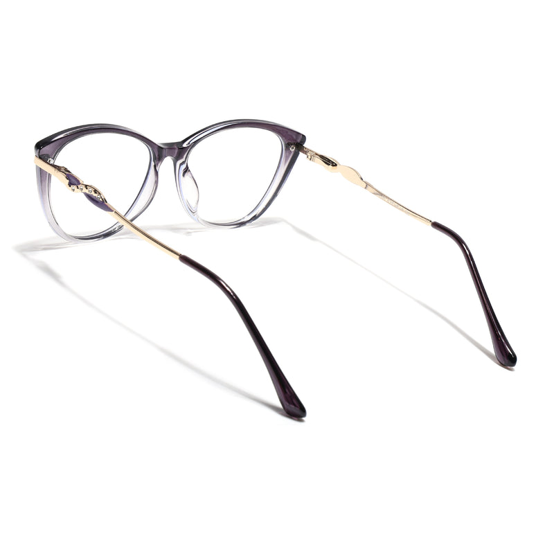 Voyage Glam Purple & Clear Cateye Eyeglasses for Women (26107FMG9150)