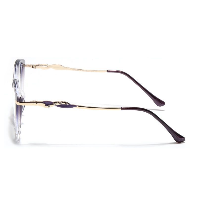 Voyage Glam Purple & Clear Cateye Eyeglasses for Women (26107FMG9150)