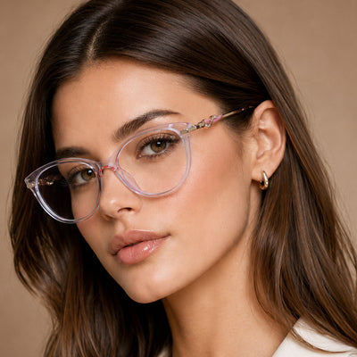 Voyage Glam Pink Cateye Eyeglasses for Women (26107FMG9151)