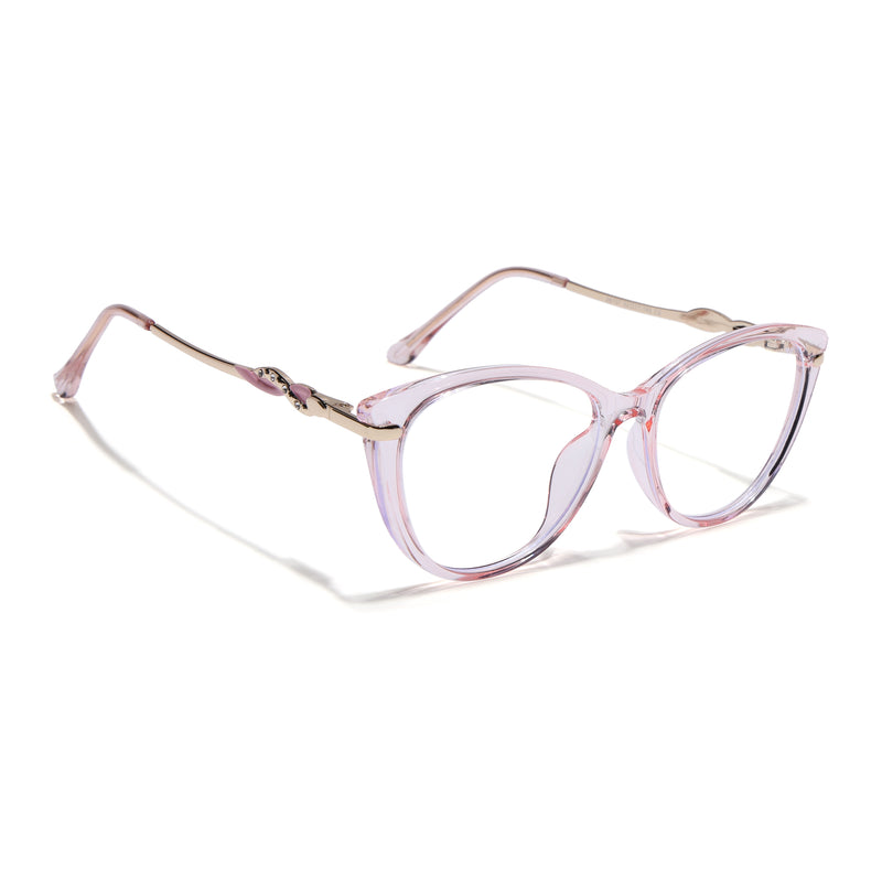Voyage Glam Pink Cateye Eyeglasses for Women (26107FMG9151)