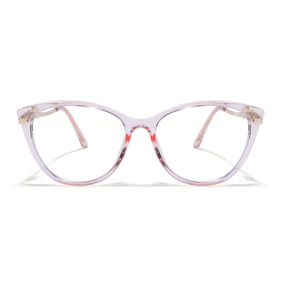 Voyage Glam Pink Cateye Eyeglasses for Women (26107FMG9151)