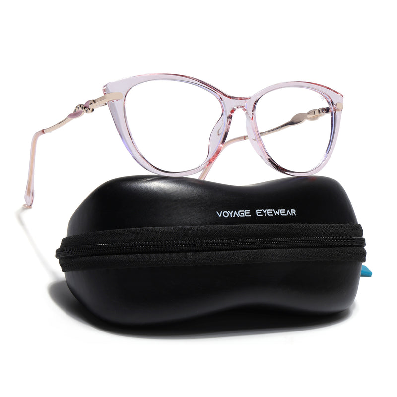 Voyage Glam Pink Cateye Eyeglasses for Women (26107FMG9151)