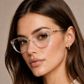 Voyage Glam Yellow Cateye Eyeglasses for Women (26107FMG9152)