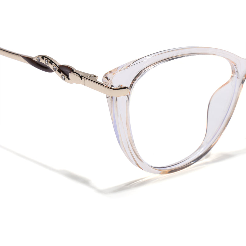 Voyage Glam Yellow Cateye Eyeglasses for Women (26107FMG9152)