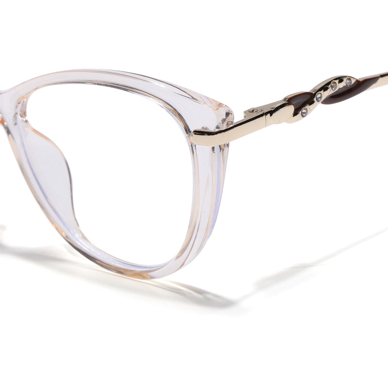Voyage Glam Yellow Cateye Eyeglasses for Women (26107FMG9152)