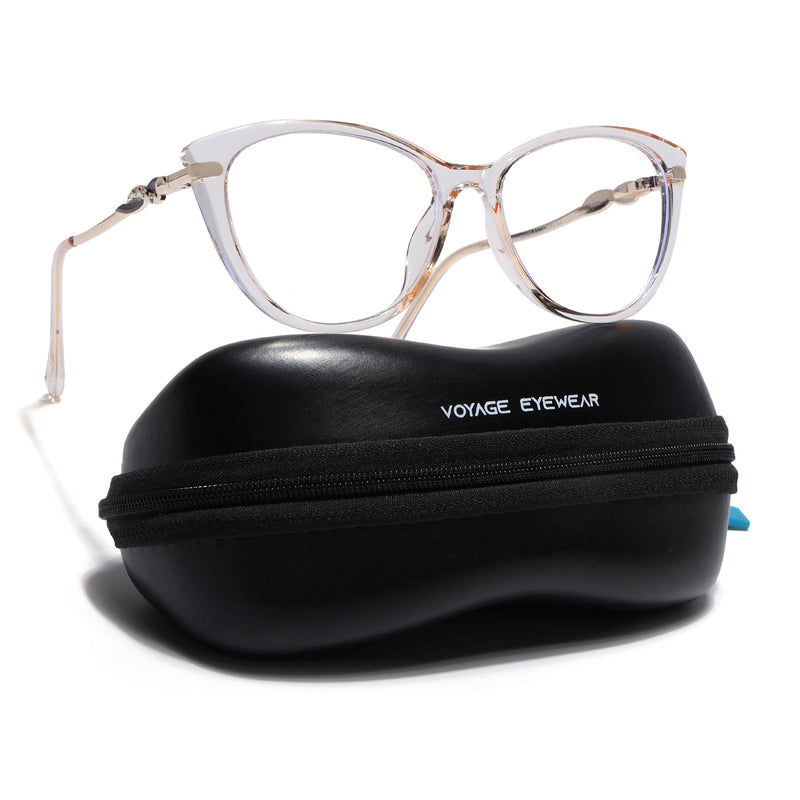 Voyage Glam Yellow Cateye Eyeglasses for Women (26107FMG9152)