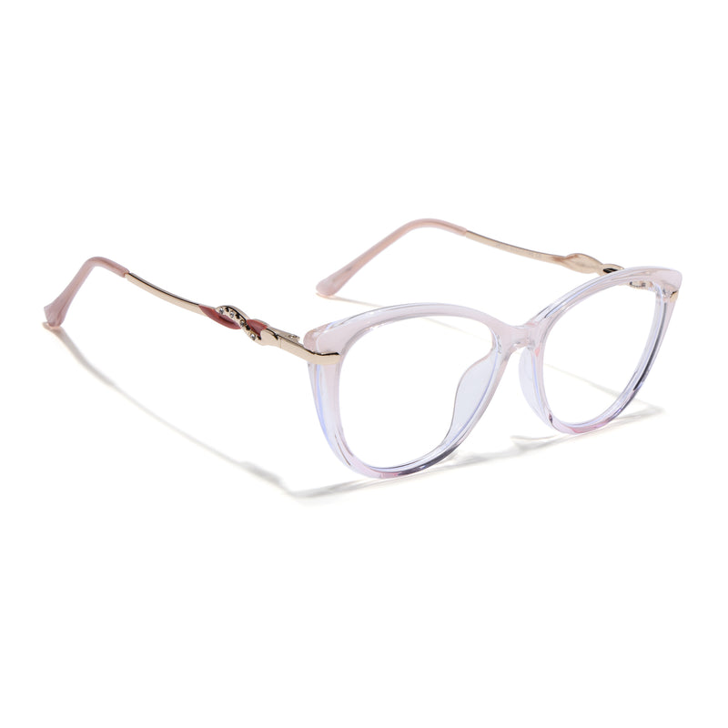 Voyage Glam Light Pink Cateye Eyeglasses for Women (26107FMG9153)