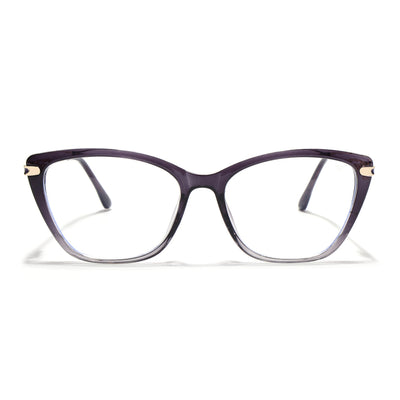 Voyage Glam Purple & Clear Cateye Eyeglasses for Women (26109FMG9171)