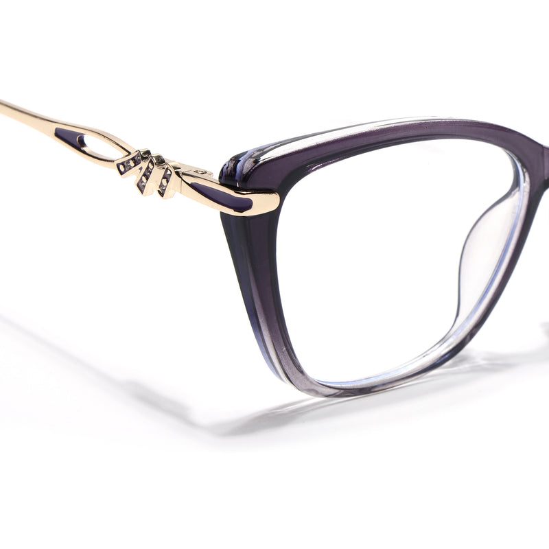 Voyage Purple & Clear Cateye Eyeglasses for Women (26109FMG9171)