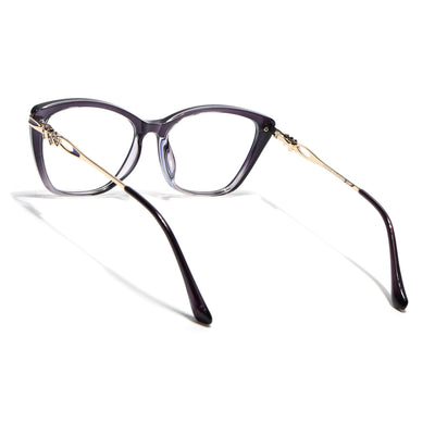 Voyage Glam Purple & Clear Cateye Eyeglasses for Women (26109FMG9171)