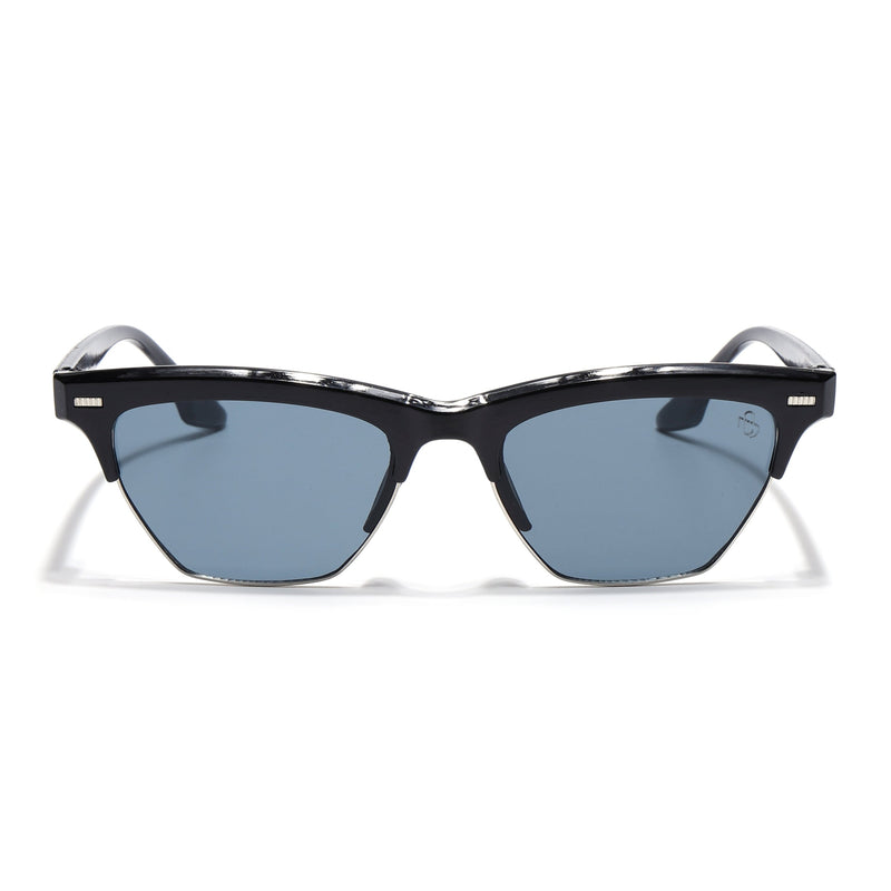 Eyejack Shine Black Half Rim Sunglasses for Women (2829CL1208)