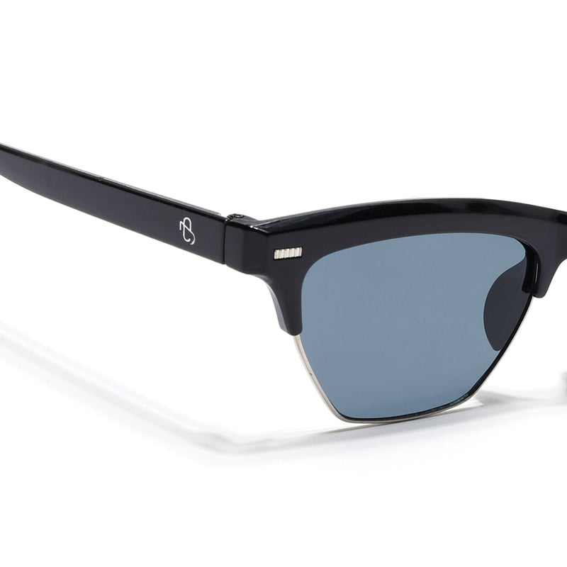 Eyejack Shine Black Half Rim Sunglasses for Women (2829CL1208)