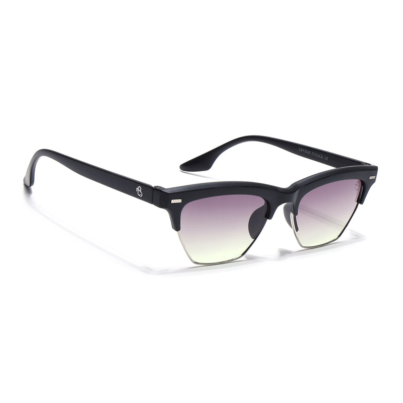 Eyejack Matt Black Half Rim Sunglasses for Women (2829CL1209)