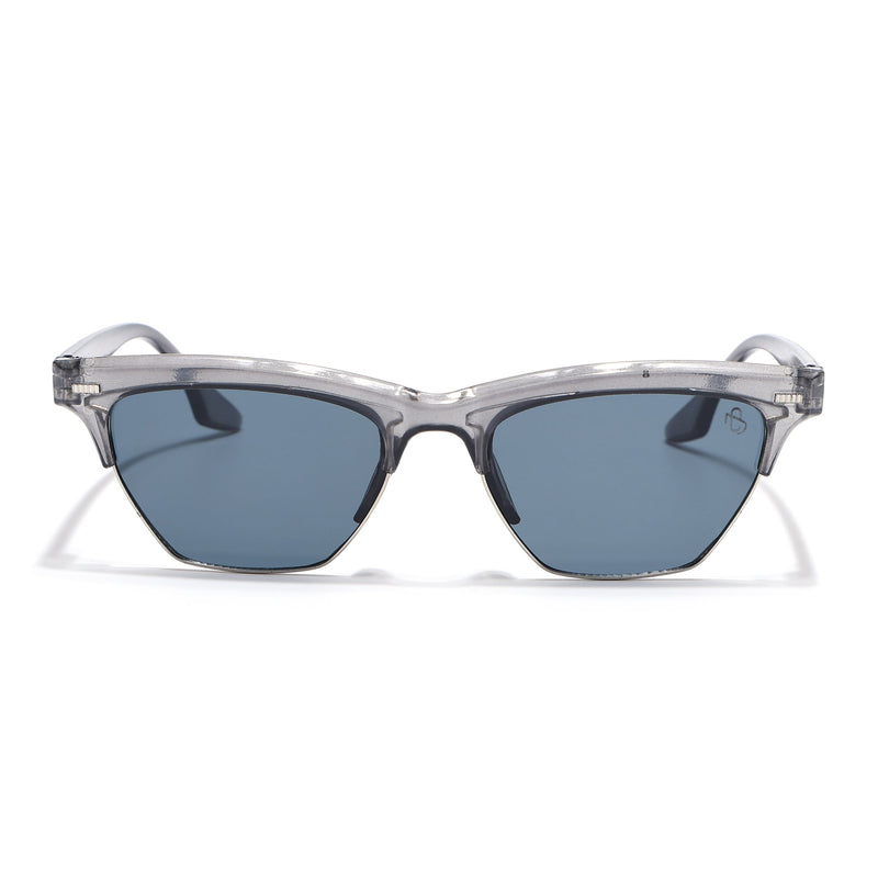 Eyejack Shine Grey Half Rim Sunglasses for Women (2829CL1210)
