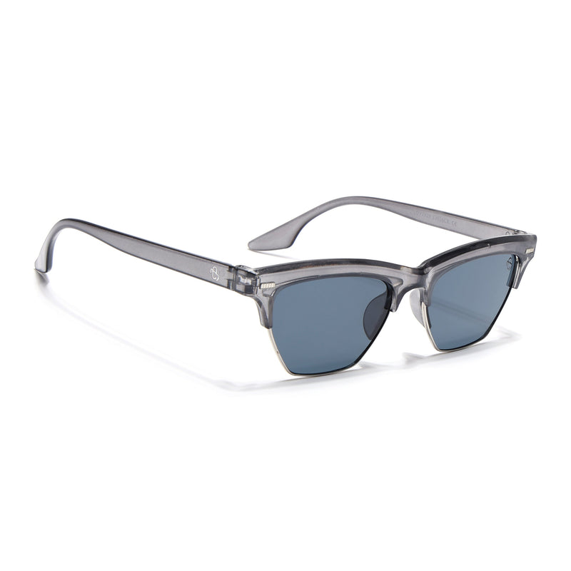 Eyejack Shine Grey Half Rim Sunglasses for Women (2829CL1210)