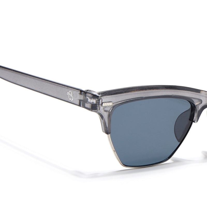 Eyejack Shine Grey Half Rim Sunglasses for Women (2829CL1210)