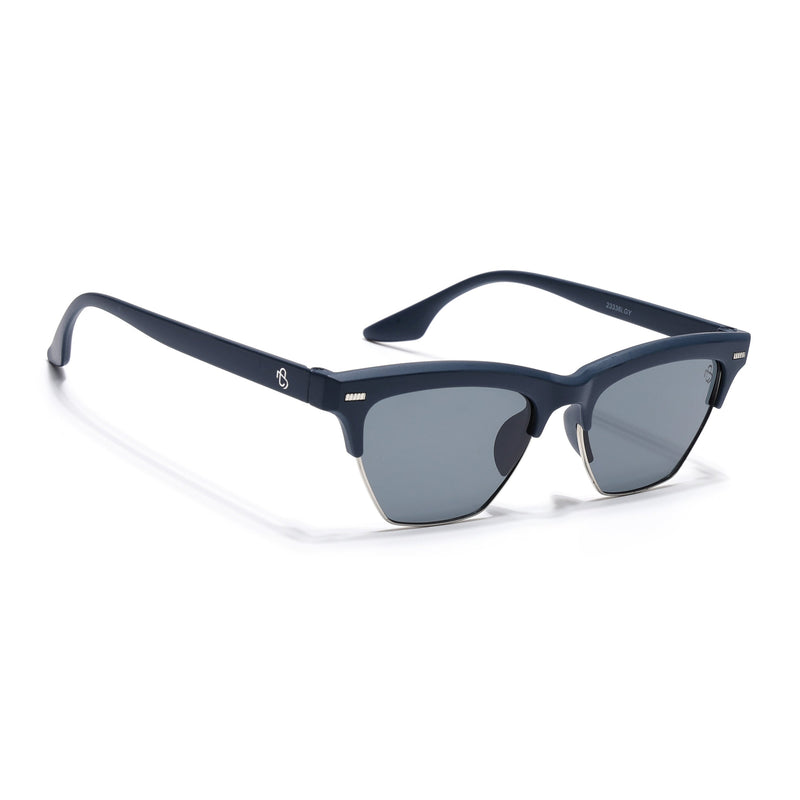 Eyejack Blue Half Rim Sunglasses for Women (2829CL1212)