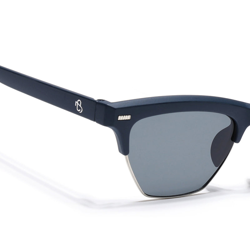 Eyejack Blue Half Rim Sunglasses for Women (2829CL1212)