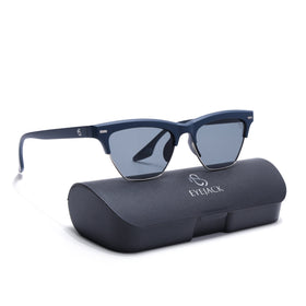 Eyejack Blue Half Rim Sunglasses for Women (2829CL1212)