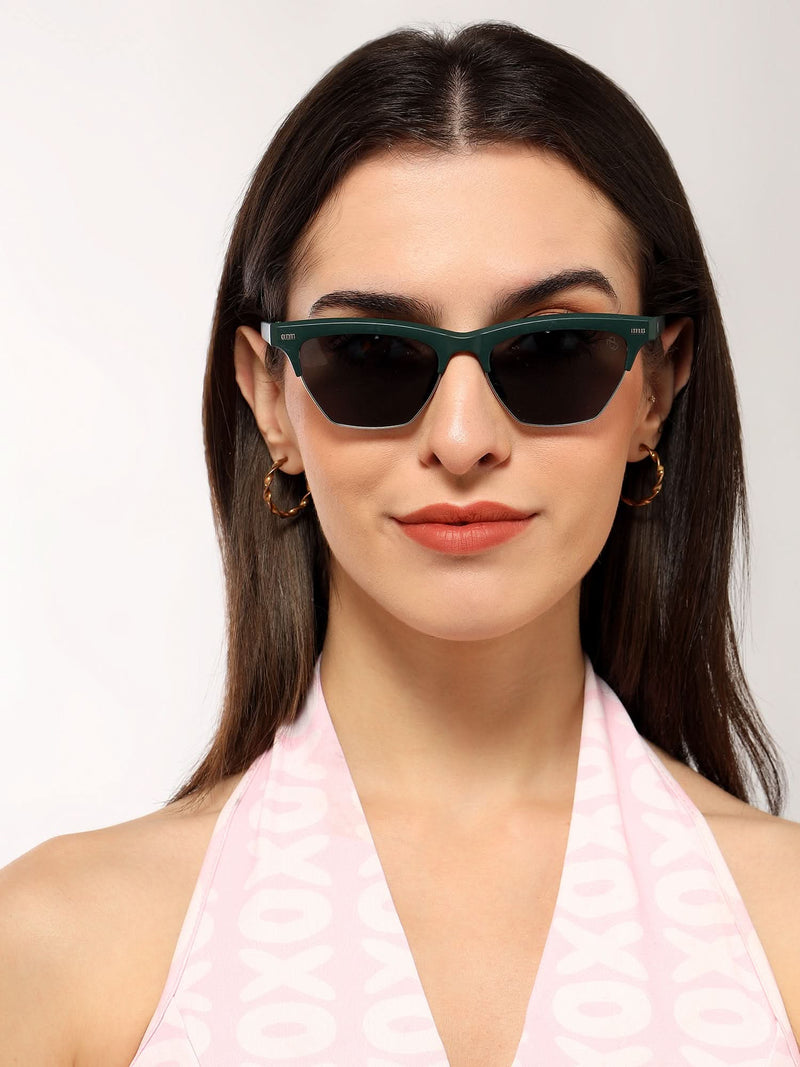 Eyejack Sea Green Half Rim Sunglasses for Women (2829CL1213)