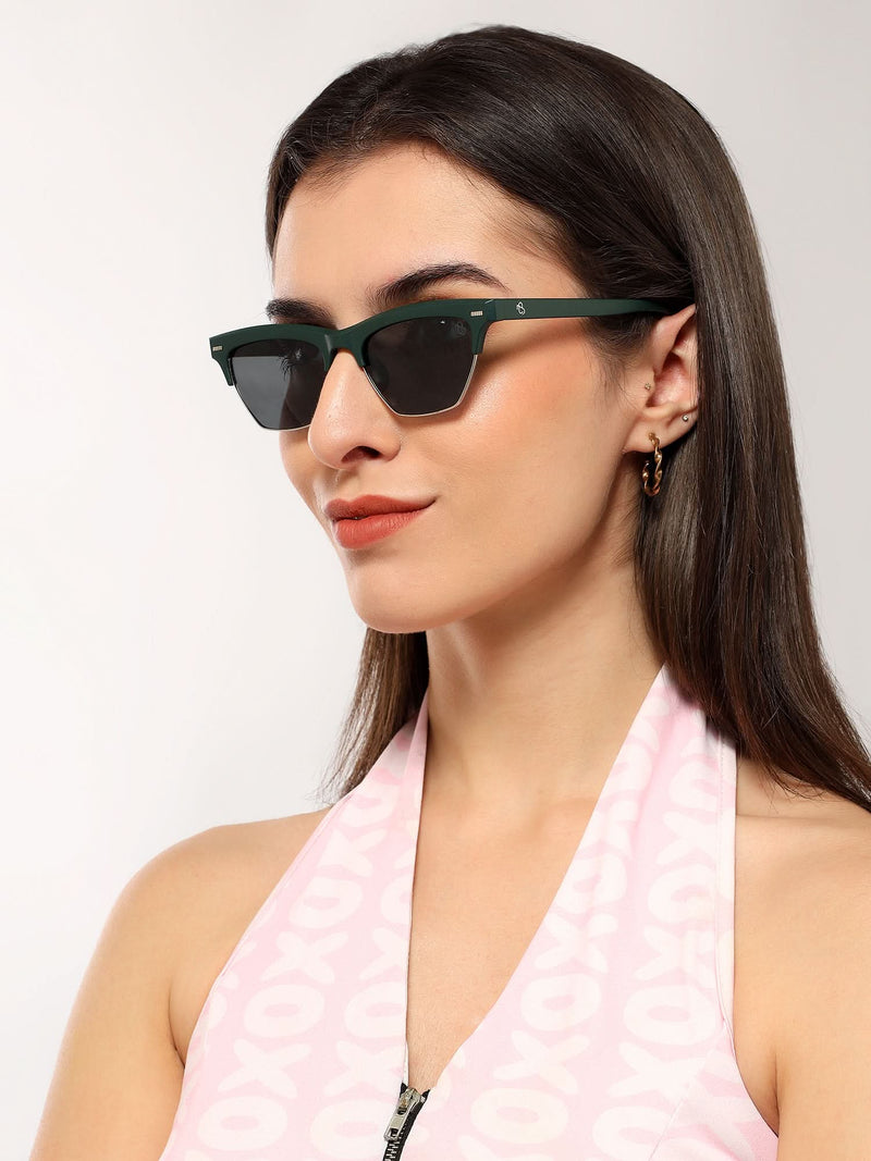 Eyejack Sea Green Half Rim Sunglasses for Women (2829CL1213)