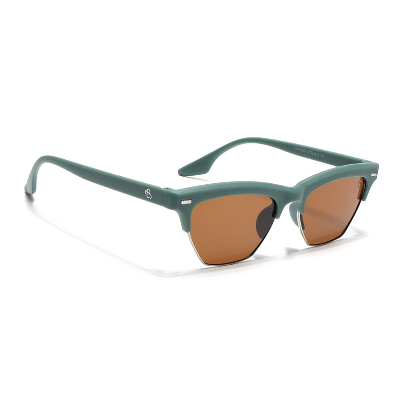 Eyejack Olive Half Rim Sunglasses for Women (2829CL1214)