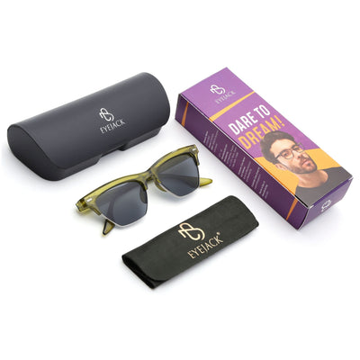 Eyejack Green Half Rim Sunglasses for Women (2829CL1215)