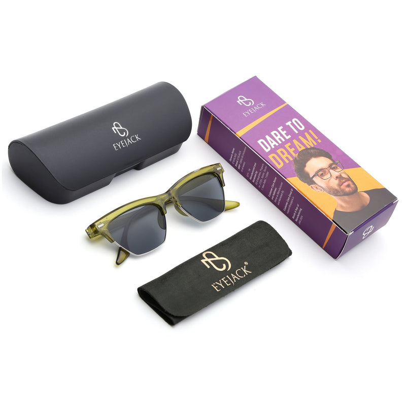 Eyejack Green Half Rim Sunglasses for Women (2829CL1215)