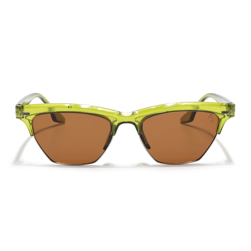 Eyejack Green Half Rim Sunglasses for Women (2829CL1216)