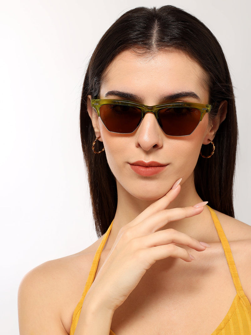 Eyejack Green Half Rim Sunglasses for Women (2829CL1216)