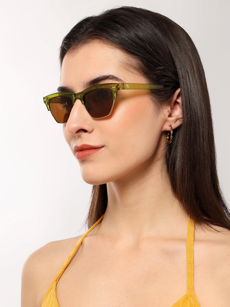 Eyejack Green Half Rim Sunglasses for Women (2829CL1216)