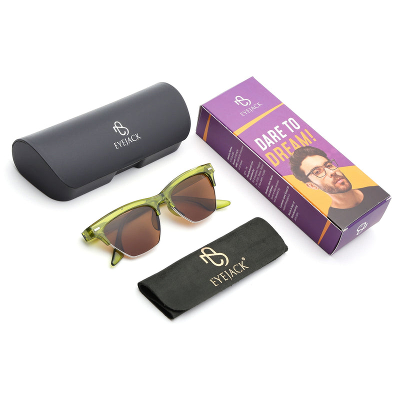 Eyejack Green Half Rim Sunglasses for Women (2829CL1216)