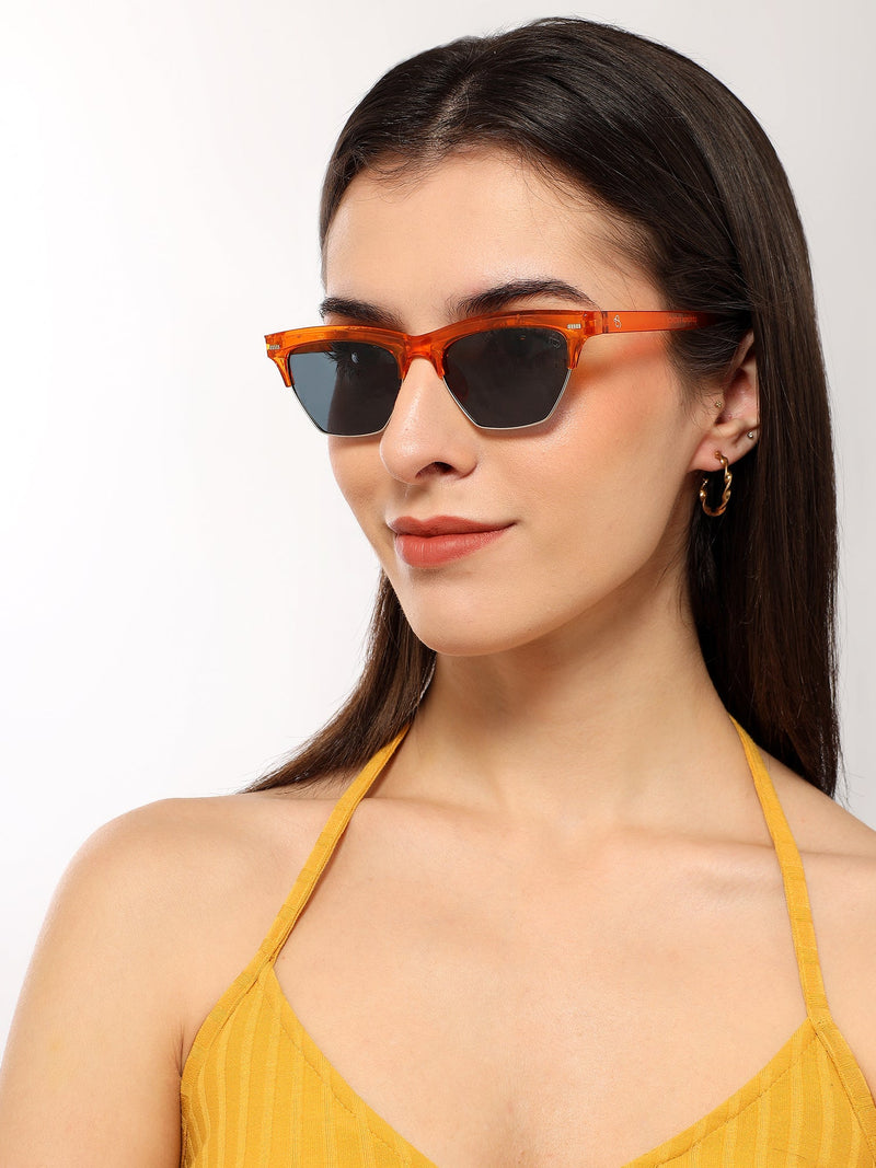 Eyejack Orange Half Rim Sunglasses for Women (2829CL1217)