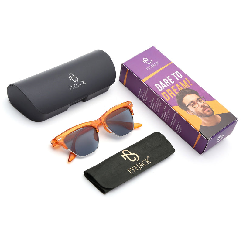 Eyejack Orange Half Rim Sunglasses for Women (2829CL1217)