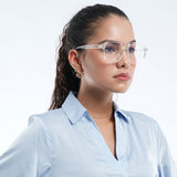 Voyage Transparent Wayfarer Eyeglasses for Men & Women (28365MG4374-C2)