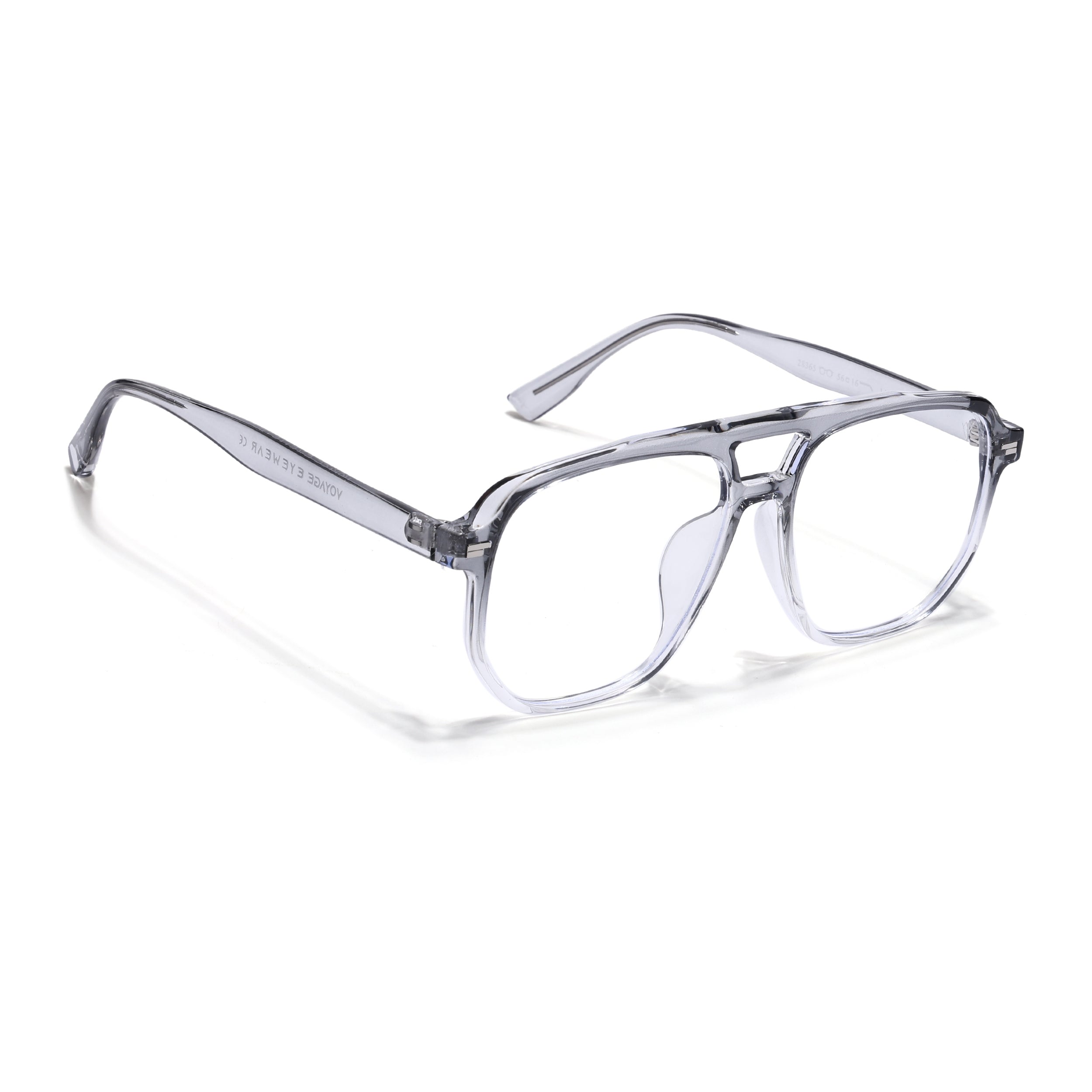 Voyage Grey & Clear Wayfarer Eyeglasses for Men & Women (28365MG4375-C3)