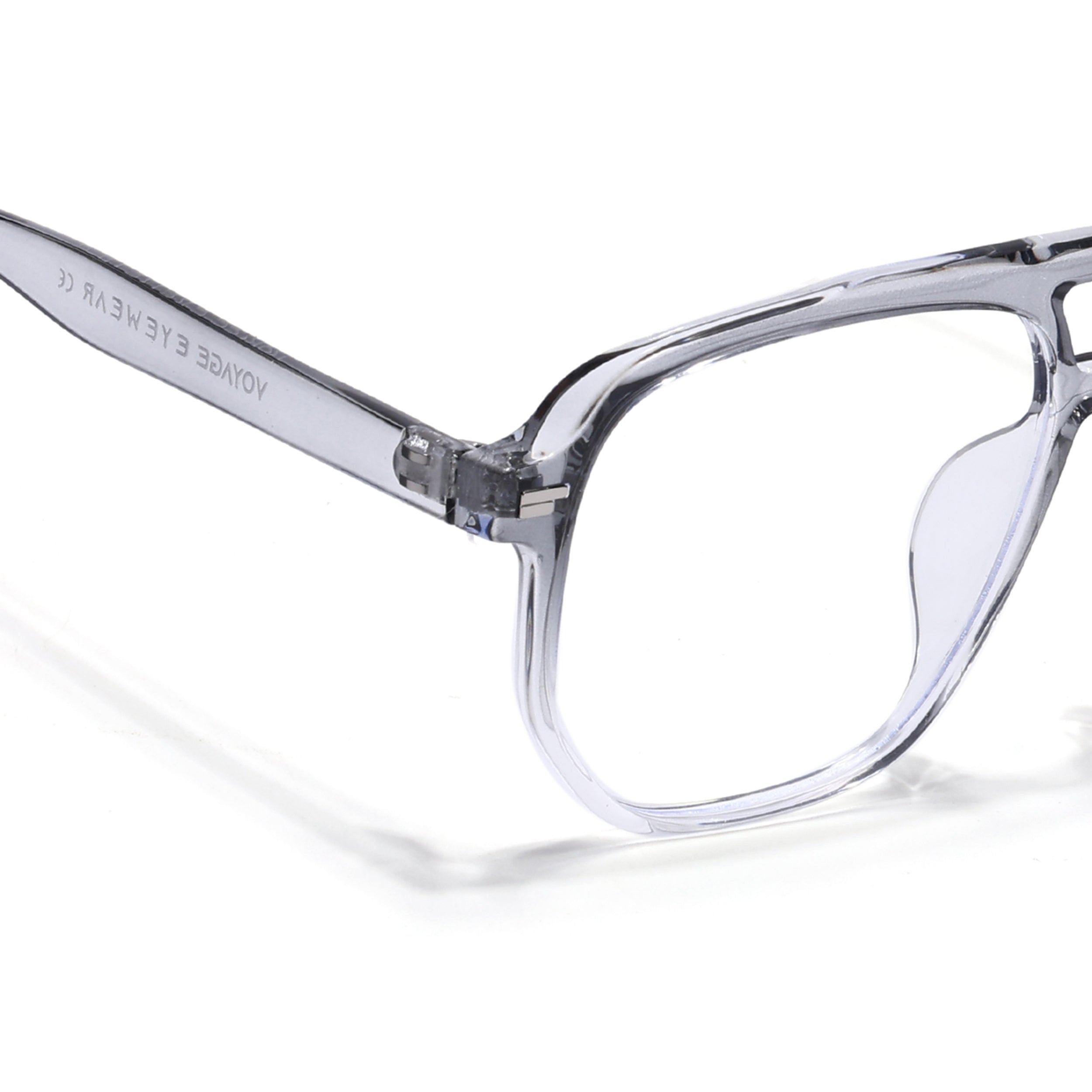 Voyage Grey & Clear Wayfarer Eyeglasses for Men & Women (28365MG4375-C3)