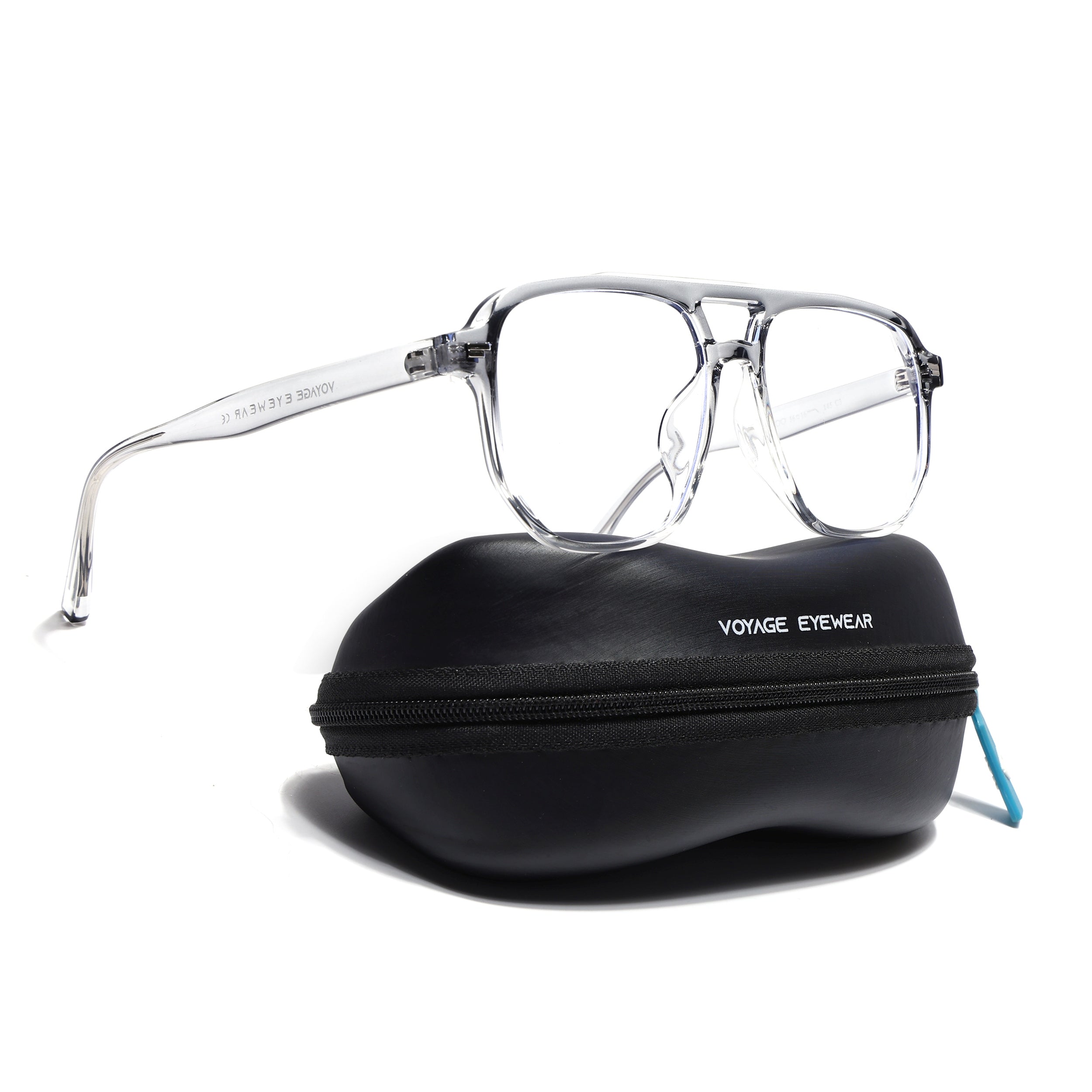 Voyage Grey & Clear Wayfarer Eyeglasses for Men & Women (28365MG4375-C3)