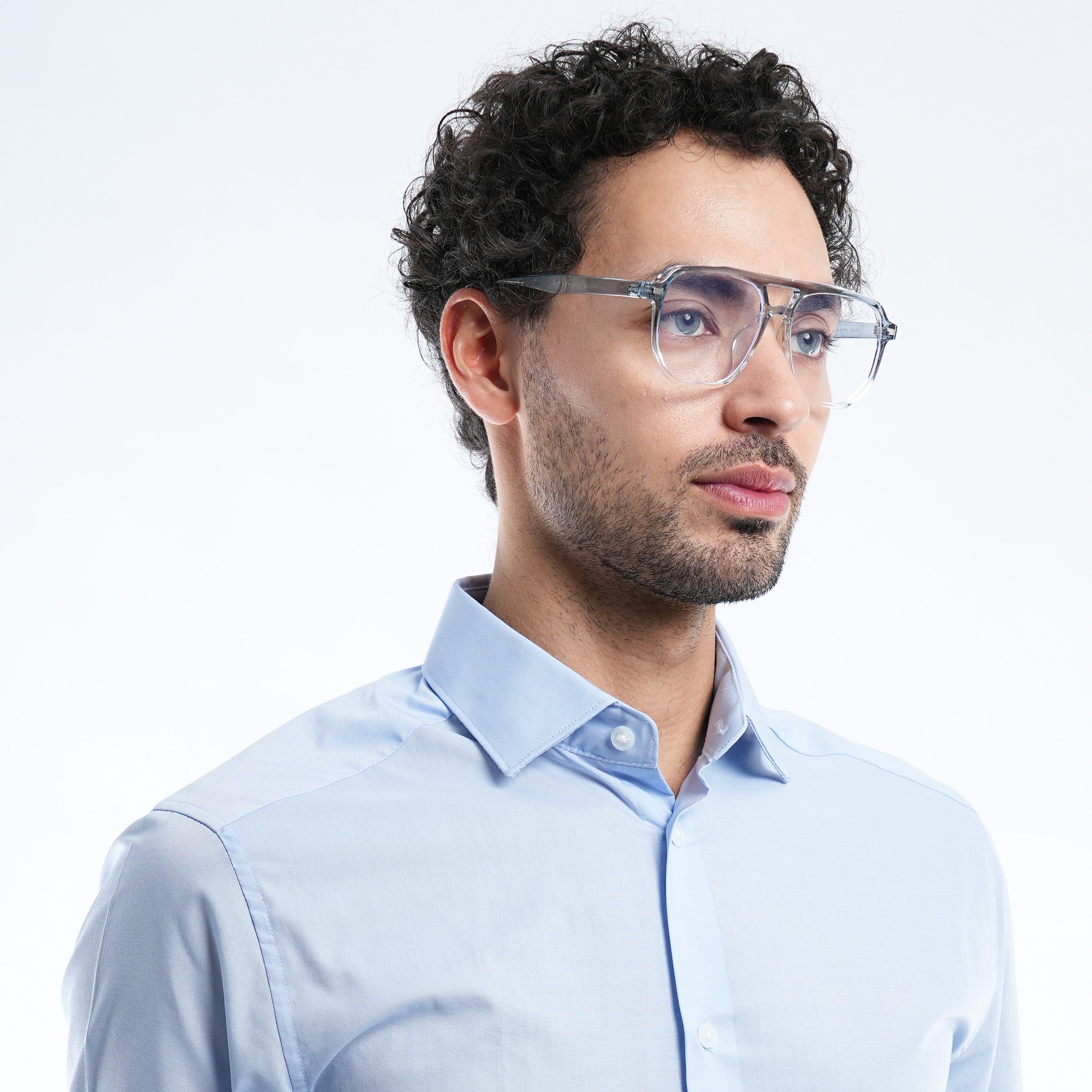 Voyage Light Blue & Clear Wayfarer Eyeglasses for Men & Women (28365MG4376-C4)