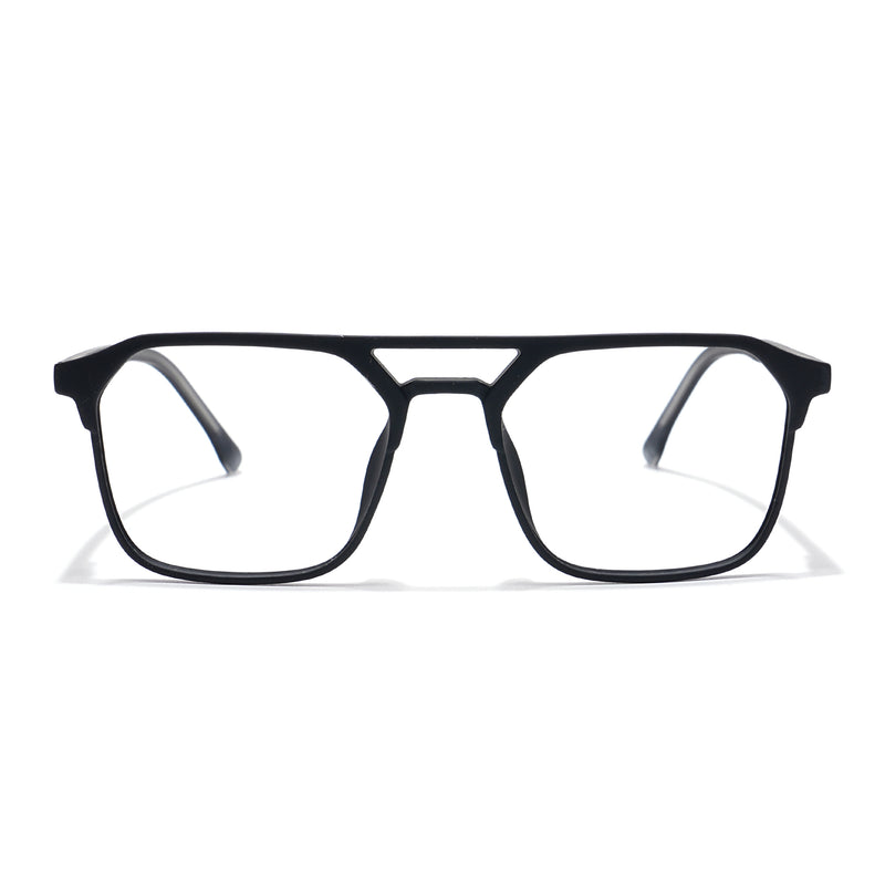 Voyage Thin Black Square Eyeglasses for Men & Women (28801MG6499-C1)
